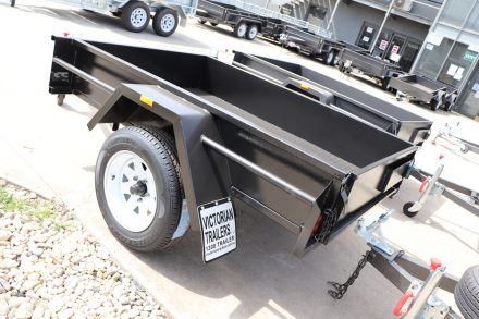 6x4 Single Axle Box Trailer Fixed Front Checker Plate Floor