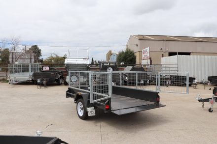 8x5 Single Axle Box 2ft Cage Trailer Heavy Duty