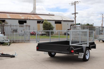 8x5 Single Axle Box 2ft Cage Trailer Heavy Duty