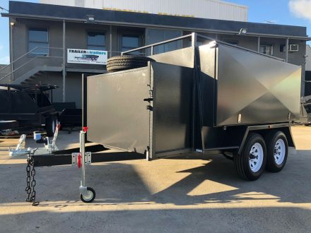 8x5 Tandem Axle One Piece Landscape : Gardening Trailer with Side Toolbox and Mower Box for Sale Melbourne Victoria