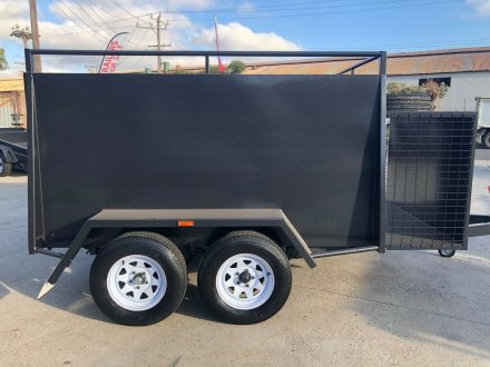 8x5 Tandem Axle One Piece Landscape : Gardening Trailer with Side Toolbox and Mower Box for Sale Melbourne Victoria